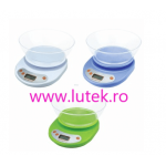 Cantar de bucatarie cu bol plexi 5kg (CB-5K-B) www.lutek.ro