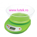 Cantar de bucatarie cu bol plexi 5kg (CB-5K-B) www.lutek.ro