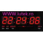 Ceas de perete cu afisaj rosu  (3615-R), www.lutek.ro