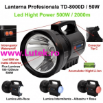 Lanterna led 30w TD-8000 D cu acumulator profesionala (TD-8000 D)-www.lutek.ro