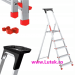 Scara din aluminiu, pliabila, cu 5 trepte sprijin propriu, inaltime fixa (SAL-5T-3M), www.lutek.ro