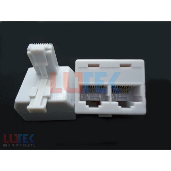 Adaptor 8P8C tata 2x8P8C mama (ADT22) - www.lutek.ro